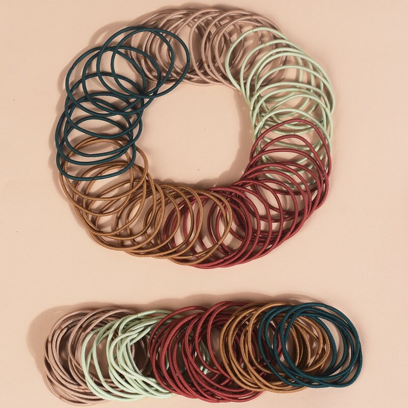 

100pcs Simple Hair Tie, Multicolor