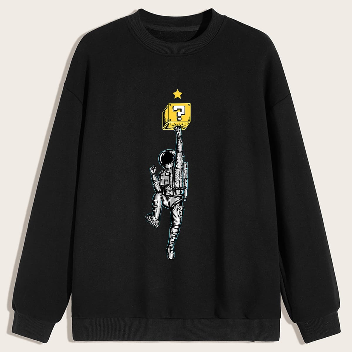 

Guys Spaceman Graphic Sweatshirt, Black