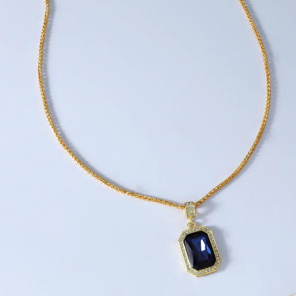 

Men Gemstone Pendant Necklace, Royal blue