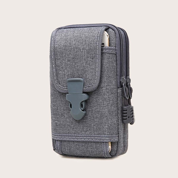 

Men Release Buckle Decor Bum Bag, Grey