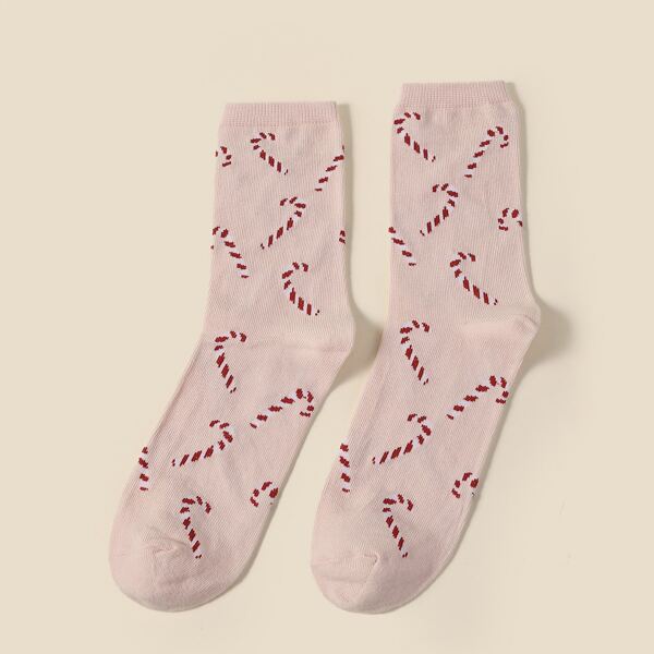

Graphic Crew Socks, Pink