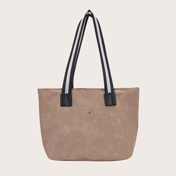 

Metal Detail Large Capacity Tote Bag, Khaki
