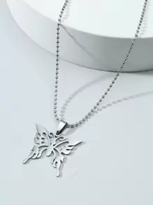 Fashionable and Popular Men Butterfly Pendant Necklace Alloy for Jewelry Gift and for a Stylish Look - Silver - View 3