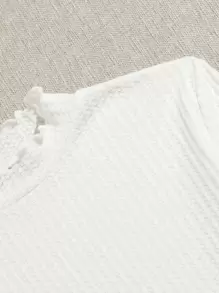 Muchica 荷葉邊袖生菜邊T恤 - 白色 - 查看 3