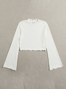 Muchica 荷葉邊袖生菜邊T恤 - 白色 - 查看 5