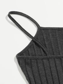 Muchica Vestido ajustado unicolor tejido de canalé - Gris Oscuro - Ver 3