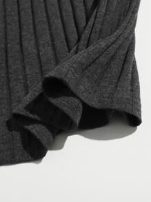 Muchica Vestido ajustado unicolor tejido de canalé - Gris Oscuro - Ver 5