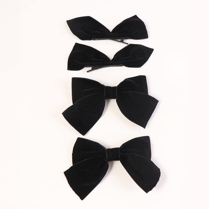 

4pcs Bow Hair Clip, Black