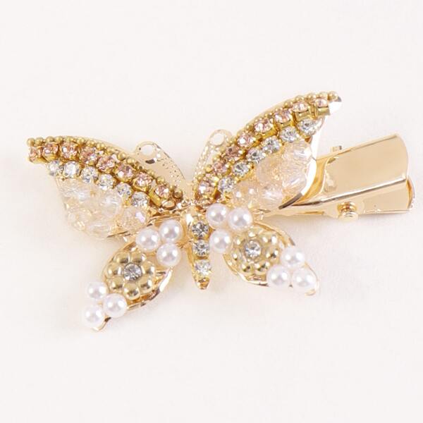 

Rhinestone Butterfly Hair Clip, Gold