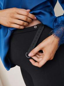 SHEIN Quần cạp zip viền dành cho bà bầu - màu đen - Xem 6