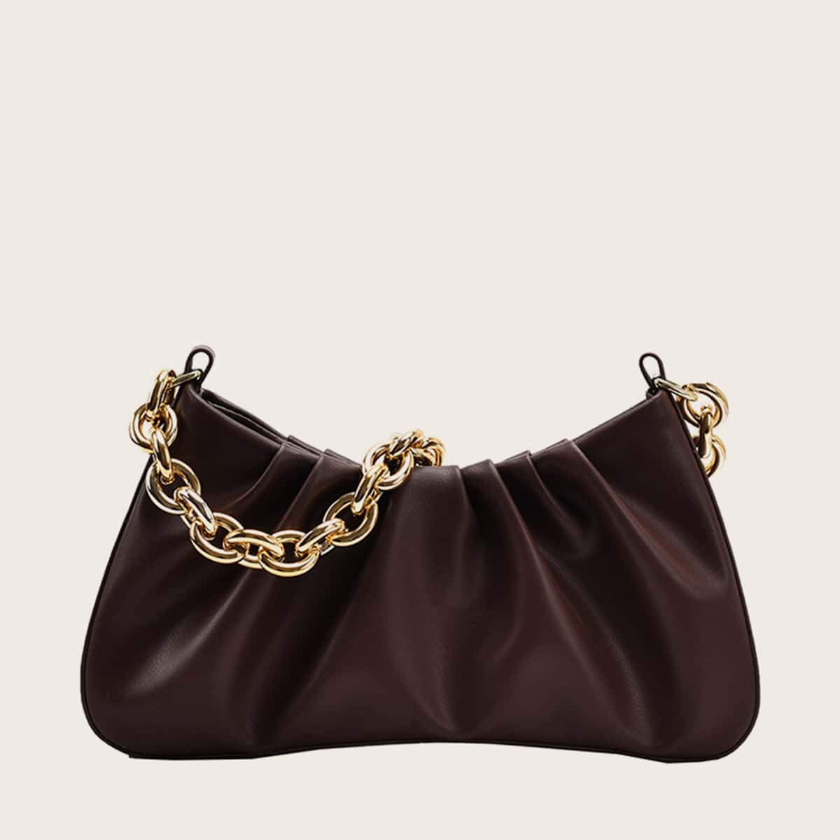 

Minimalist Ruched Bag, Brown