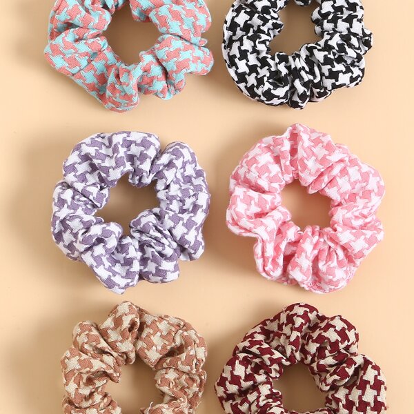 

6pcs Graphic Scrunchies, Multicolor