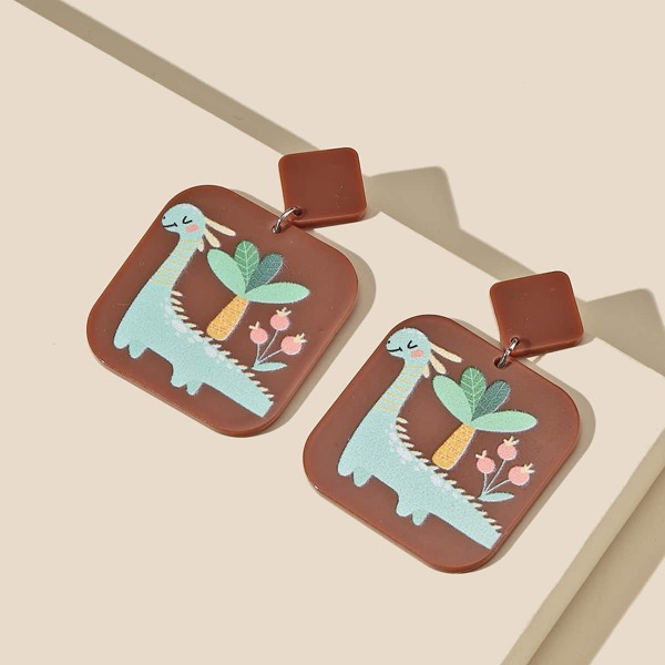 

Geo Design Drop Earrings, Multicolor
