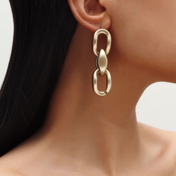

Chain Drop Earrings, Gold