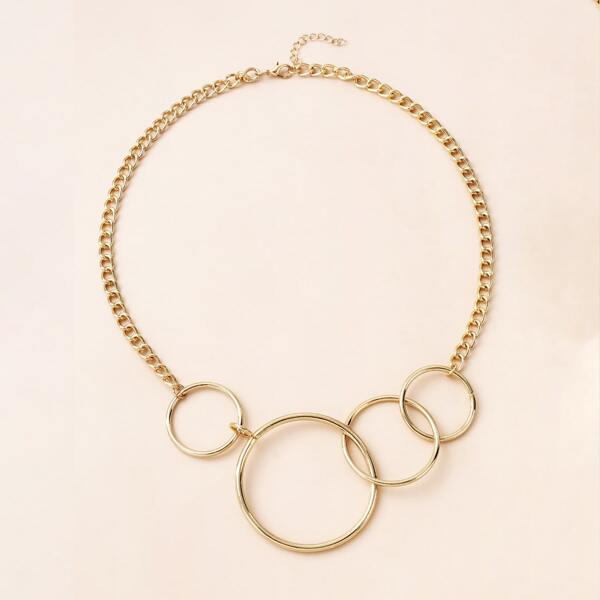 

Round Decor Necklace, Gold