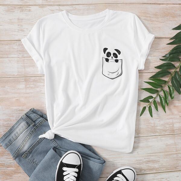 

Cartoon Graphic Crew Neck Tee, White
