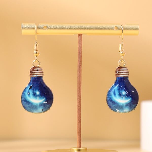 

Bulb Drop Earrings, Blue