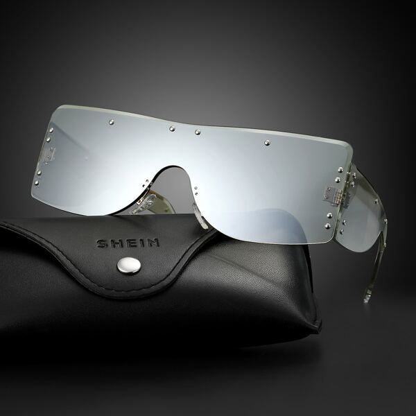 

Men Flat Top Shield Sunglasses, Silver