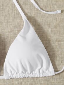 Swim Mod Summer Beach 3packs Triangle Tie Side Bikini Set & Beach Skirt