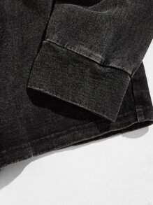 Manfinity VCAY 男士落肩卡通圖案上衣 - 黑色 - 查看 3