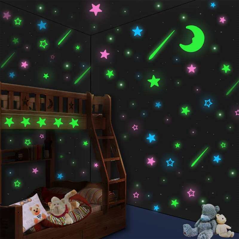

40pcs Random Luminous Star Wall Sticker, Multicolor