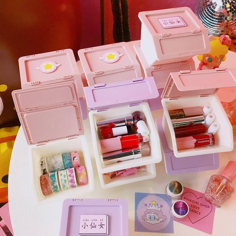 

1pc Random Open Lid Storage Box, Multicolor