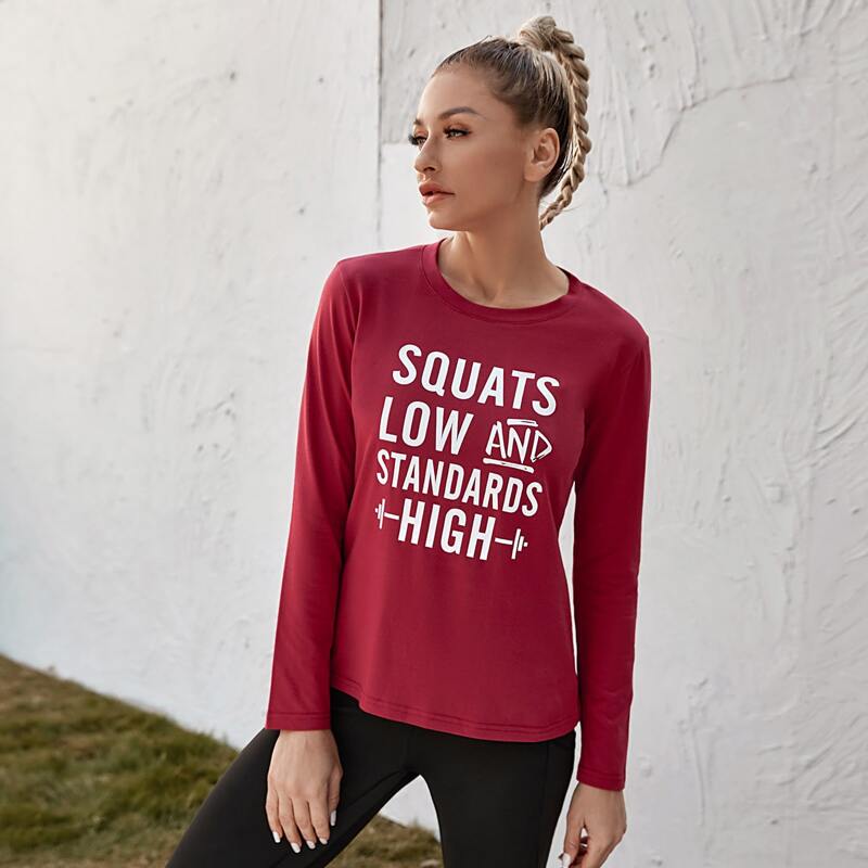 

Slogan Graphic Sports Tee, Burgundy
