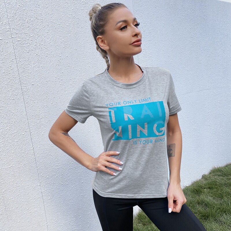 

Letter Graphic Sports Tee, Light grey