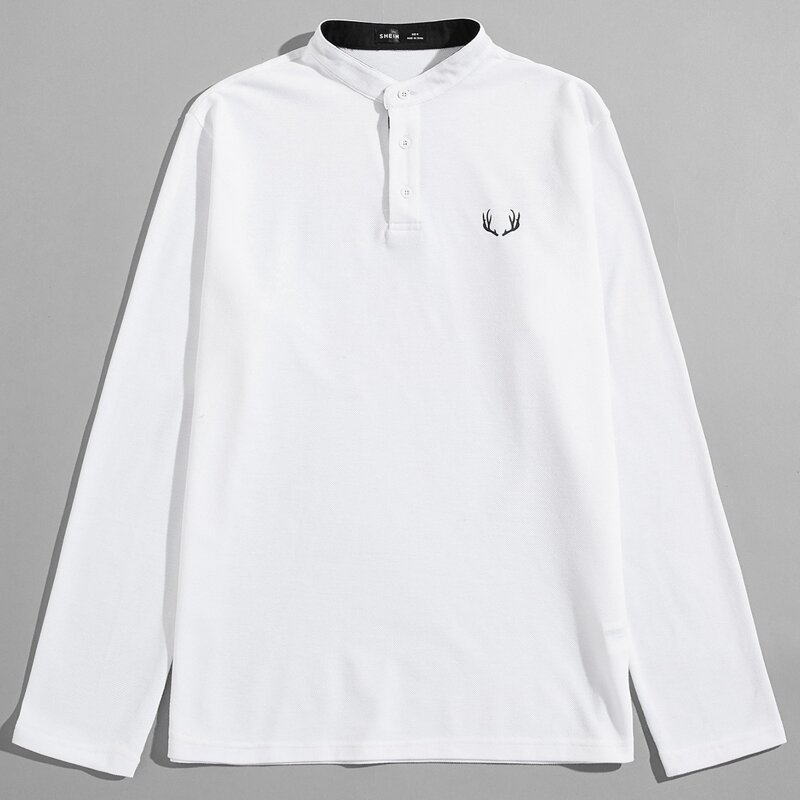 

Guys Graphic Print Polo Shirt, White