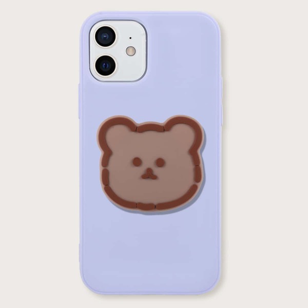 

iPhone Case With Bear Design Stand-Out Phone Holder, Pastel lilac purple