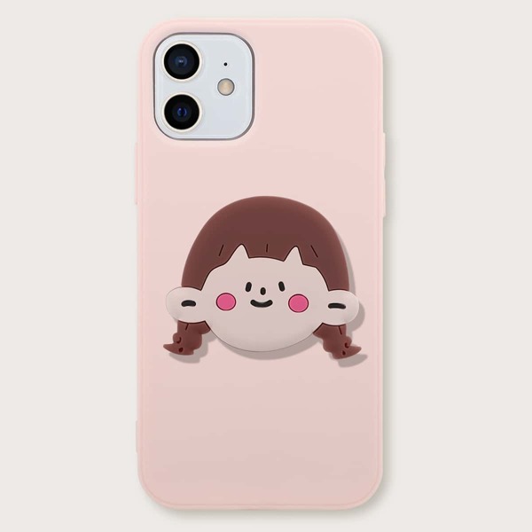 

iPhone Case With Girl Design Stand-Out Phone Holder, Baby pink