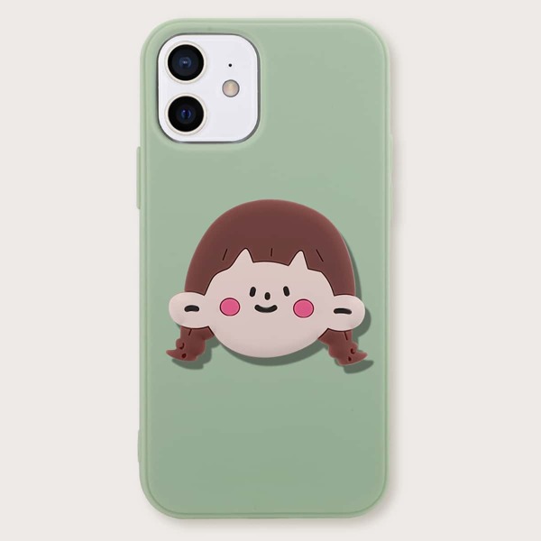 

iPhone Case With Girl Design Stand-Out Phone Holder, Green