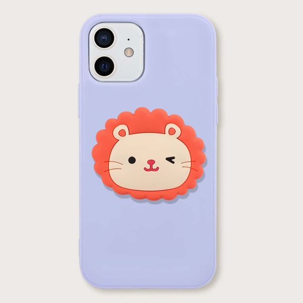 

iPhone Case With Lion Design Stand-Out Phone Holder, Pastel lilac purple