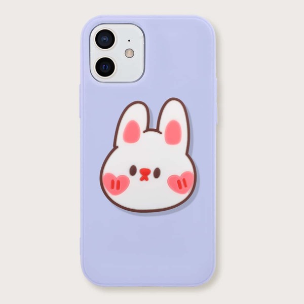 

iPhone Case With Rabbit Design Stand-Out Phone Holder, Pastel lilac purple