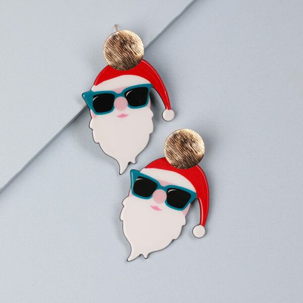 

Christmas Santa Claus Earrings, Multicolor