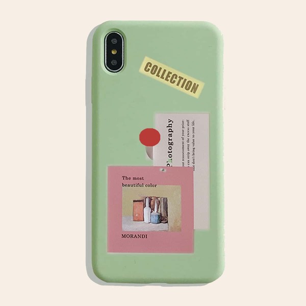 

Letter Graphic iPhone Case, Mint green