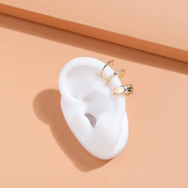 

3pcs Metallic Ear Cuff, Gold