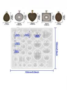 31pcs Pendant DIY Epoxy Mold Set - White - View 2