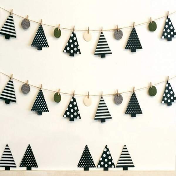 

1pc Christmas Tree Decor Pull Flag, Dark green