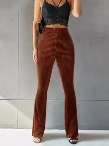 Chiquease Solid Flare Leg Velvet Pants
