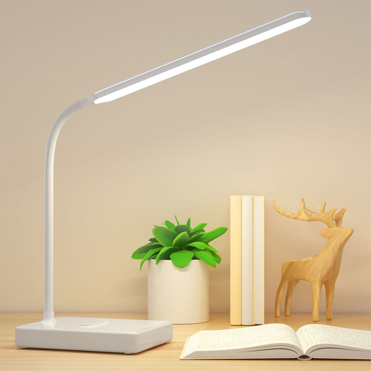 

1pc Simple Adjustable Table Lamp, White
