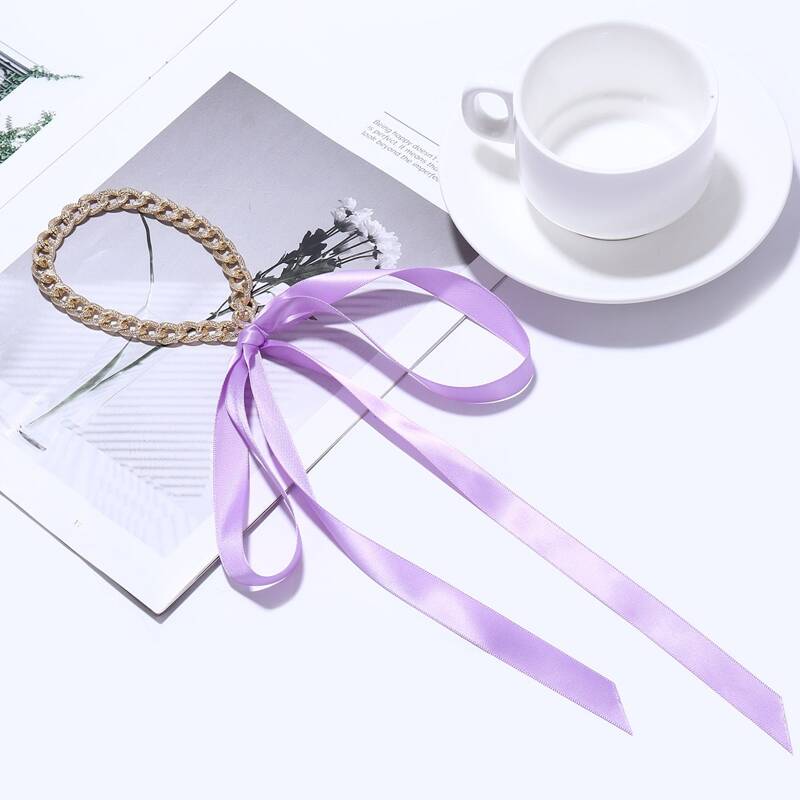 

Ribbon Tie Chain Choker, Multicolor