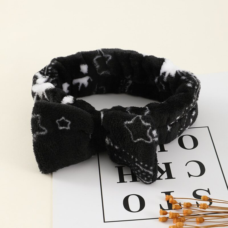 

Star Bow Bath Headband, Black