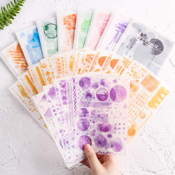 

8sheets Random Pattern Sticker, Multicolor