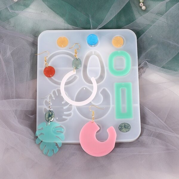 

1pc Earring Silicone DIY Epoxy Mold, White