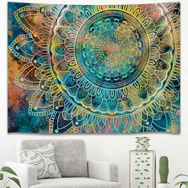 

Mandala Print Tapestry, Multicolor