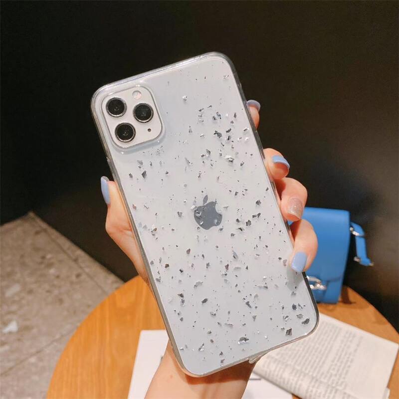 

Glitter Clear iPhone Case, Silver