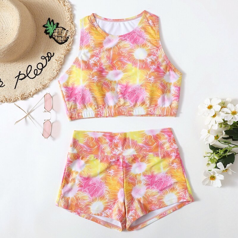 

Floral Shorts Bikini Swimsuit, Multicolor