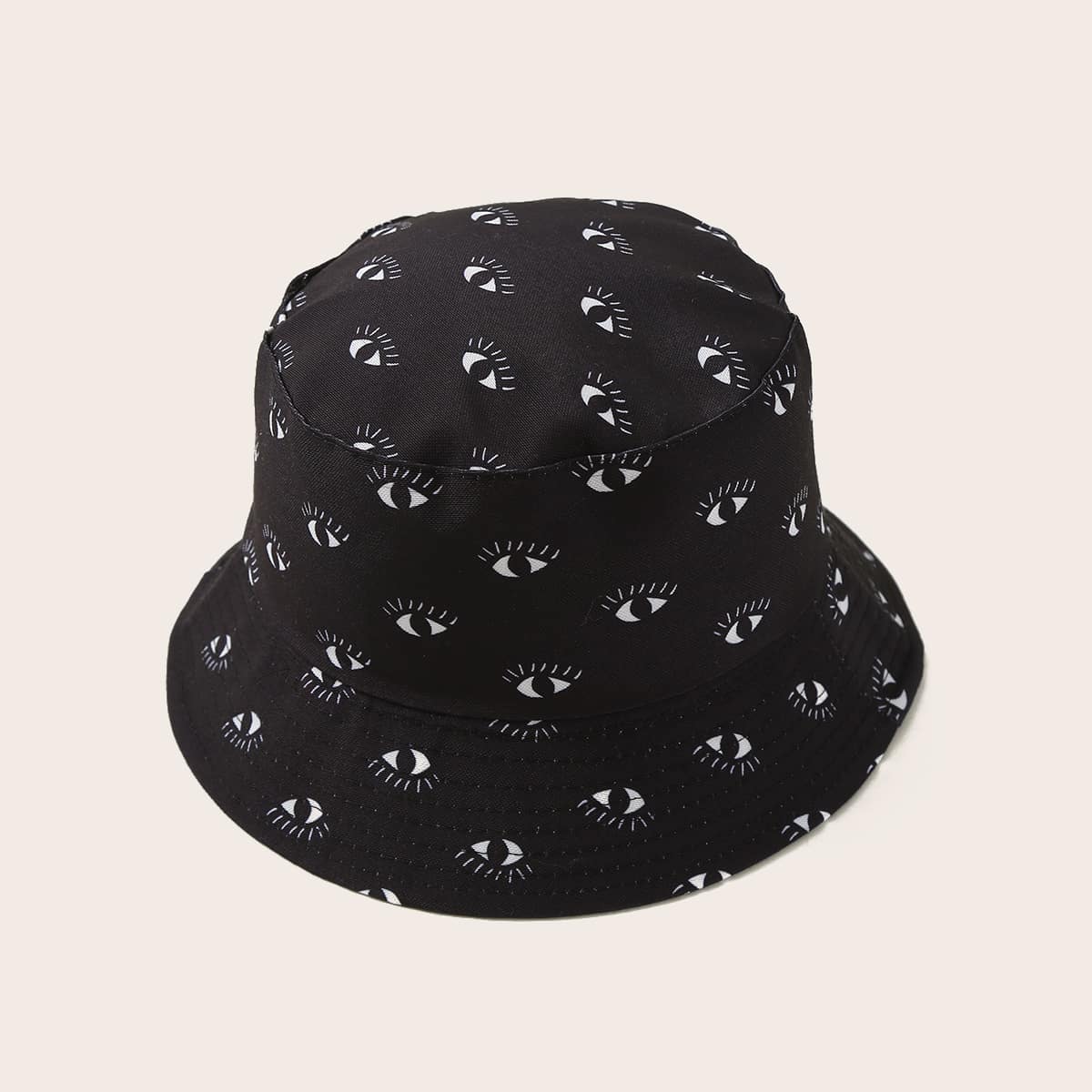

Eye Pattern Bucket Hat, Black