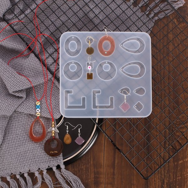 

1pc Earring Silicone DIY Epoxy Mold, White
